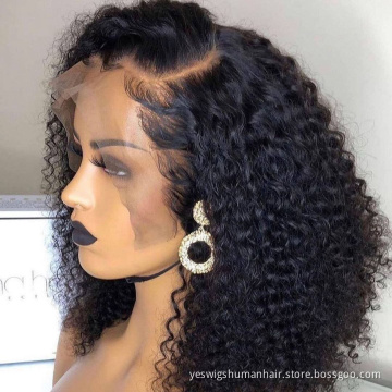 Cheap Afro Kinky Curly Bob Wig Short Raw Indian Virgin Human Hair Hd Full Lace Front Wig Human Hair Transparent Lace Frontal Wig